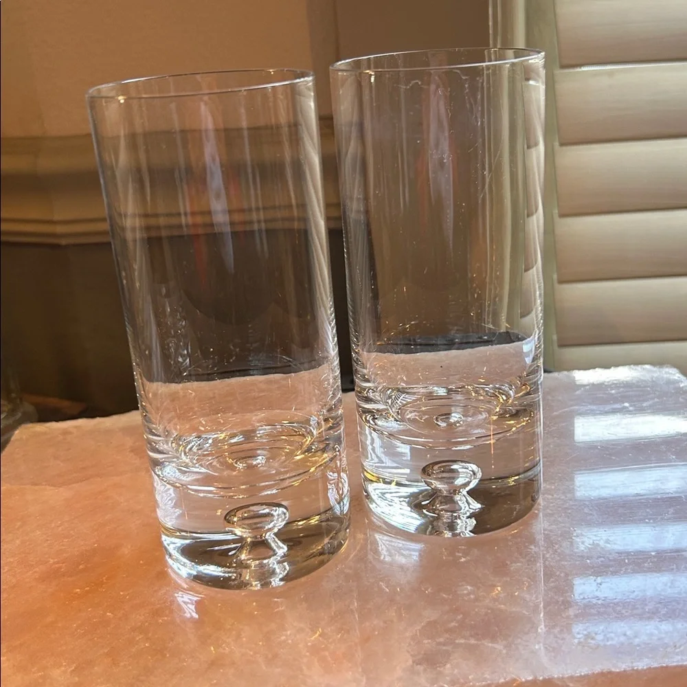 Crate&Barrel ‘Direction’ Bubble Bottom 12 oz Glasses - Set of 2